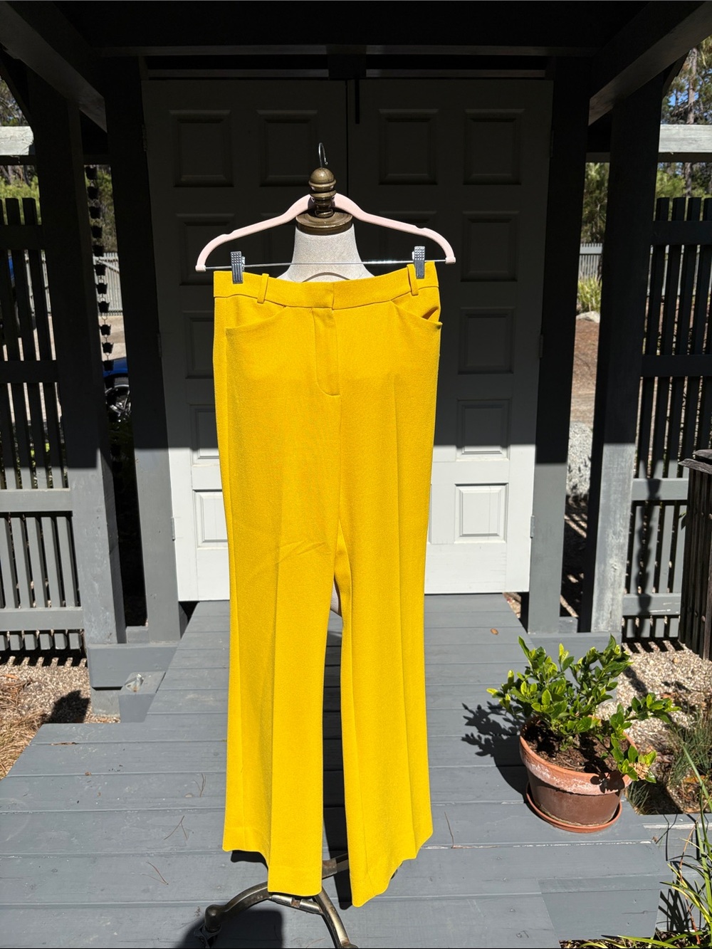 Zara Wide-Leg Trousers in Bright Mustard Yellow